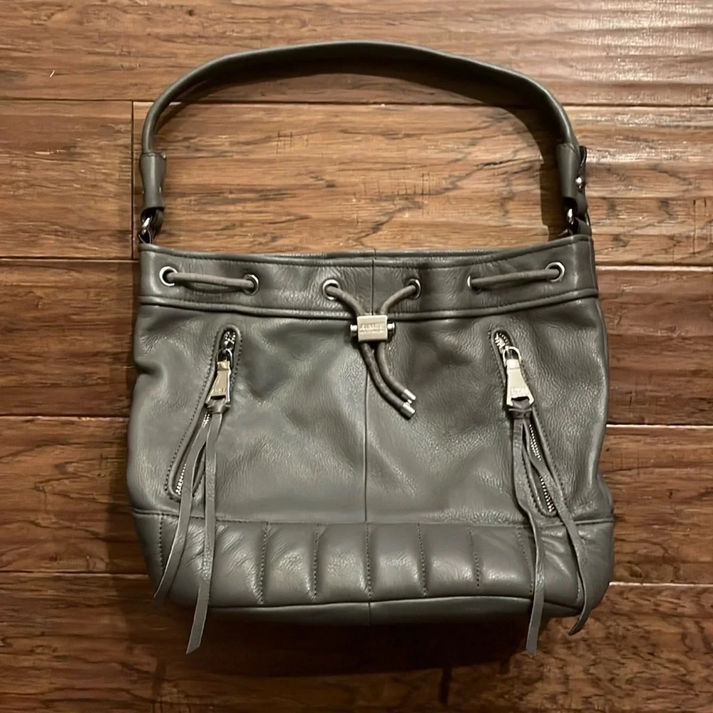Aimee Kestenberg Pebble Leather Drawstring Bucket Bag